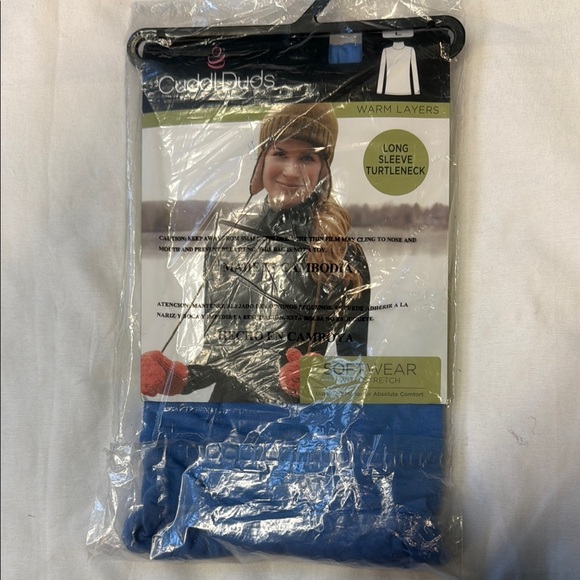 Cuddl Duds Blue Long Sleeve Turtleneck with Softwear - Picture 1 of 6